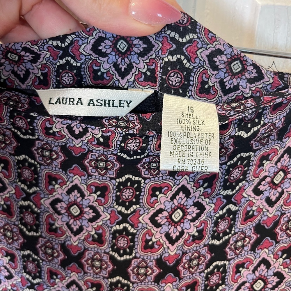Laura Ashley Silk Floral layered Women's Midi Skirt Fully lined Size 16 Boho - Picture 7 of 11